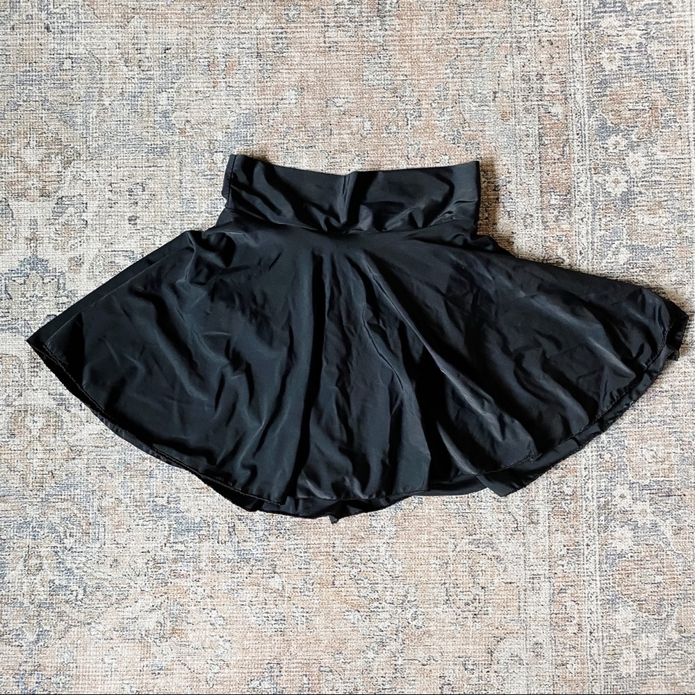 Retro Pin Up Long Skirt and High Waisted Bikini Black Swim Bottom Ladies XL